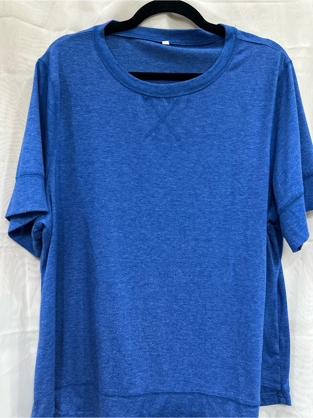 Women's Soft Royal Blue Short-Sleeve Crewneck Top